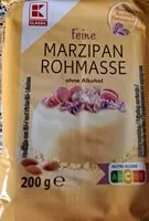 Mängden socker i Feine Marzipanrohmasse