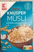 Mängden socker i Kokos Knuspermüsli mit Hafervollkornflocken