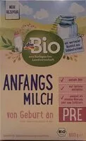 Mängden socker i Pre Anfangs Milch