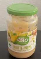 Mängden socker i Quitte-Birne Fruchtmark mit Banane