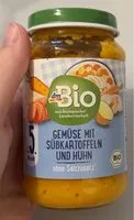 Mängden socker i Gemüse mit Süßkartoffeln und Huhn