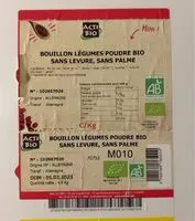 Mängden socker i Bouillon légumes poudre bio sans levure sans palme
