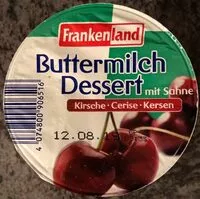 Mängden socker i Buttermilch Dessert Kirsche