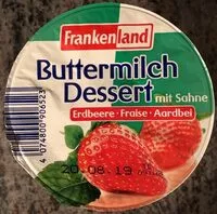 Mängden socker i Buttermilch Dessert Erdbeere