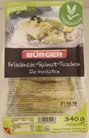 Mängden socker i Bürger Maultaschen Frischkäse spinat, 340 g