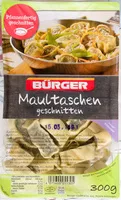 Mängden socker i Maultaschen geschnitten
