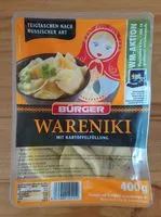 Mängden socker i Wareniki mit Kartoffelfüllung