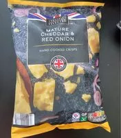 Mängden socker i Mature cheddar & red onion hand cooked crisps