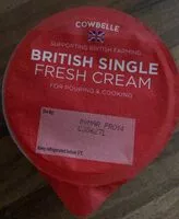 Mängden socker i British single fresh cream