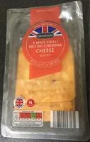 Mängden socker i 5 spicy chilli British cheddar cheese slices