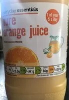 Mängden socker i Pure orange juice