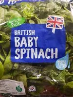 Mängden socker i Baby Spinach, washed & ready to eat