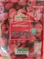 Mängden socker i Raspberries frozen for freshness