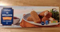 Mängden socker i Breaded omega 3 fish fingers