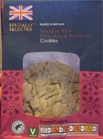 Mängden socker i 4 Belgian Ehite Chocolate & Raspberry Cookies