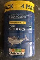 Mängden socker i Tuna chunks in sunflower oil