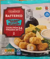 Mängden socker i battered salt & vinegar wholetail scampi