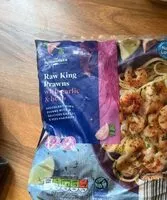 Mängden socker i Raw king prawns with garlic & herb