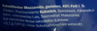 Mängden socker i mozzarella grated