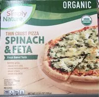 Mängden socker i Thin crust pizza spinach and feta