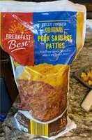 Mängden socker i Pork sausage patties fully cooked