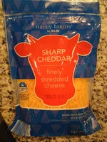 Mängden socker i Finely shredded sharp cheddar cheese, sharp cheddar