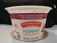 Mängden socker i Mixed Berry Blend Nonfat Greek Yogurt