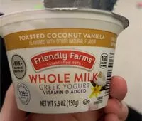 Mängden socker i Whole milk yogurt coconut vanilla