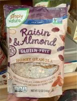 Mängden socker i Raisin and almond gluten-free Honey granola