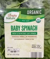 Mängden socker i Organic baby soinach