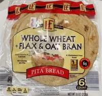 Mängden socker i Whole wheat flax and oat bran pita bread