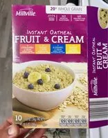 Mängden socker i Fruit and cream instant oatmeal