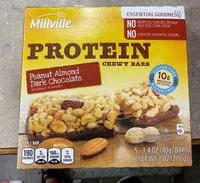 Mängden socker i Protien chewy bars, Peanut almond dark chocolate