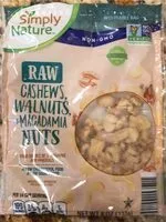 Mängden socker i Raw Cashews, Walnuts, Macadamia Nuts