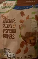 Mängden socker i Raw almonds, pecans, and pistachio kernels