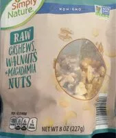 Mängden socker i Raw Cashews, Walnuts, Macadamia Nuts