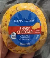 Mängden socker i Sharp Cheddar spreadable cheese ball with almonds
