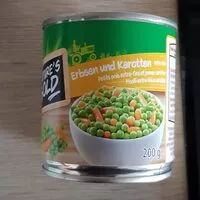 Mängden socker i Erbsen und Karotten