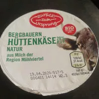 Mängden socker i Bergbauern Hüttenkäse