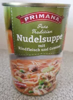 Mängden socker i Nudelsuppe mit Rindfleisch und Gemüse