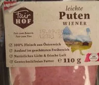Mängden socker i leichte Puten Wiener Wurst