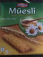 Mängden socker i Müesli barre miel