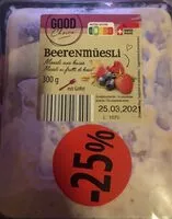 Mängden socker i Muesli aux baies