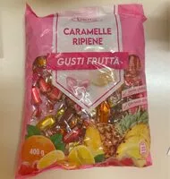 Mängden socker i Caramelle ripiene gusto frutta