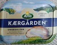 Mängden socker i Kærgården ungesalzen