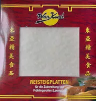 Mängden socker i Reisteigplatten für Frühlingsrollen
