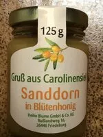 Mängden socker i Sanddorn in Blütenhonig