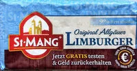 Mängden socker i Käse Allgäuer Limburger