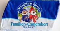 Mängden socker i Familien-Camembert 30 % Fett i. Tr.