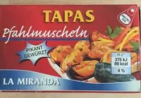 Mängden socker i Tapas Pfahlmuscheln